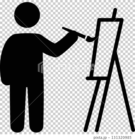 silhouette of a artist silhouette of a artist 131320985