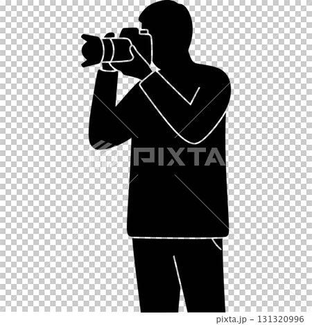 silhouette of photographer with camera 131320996