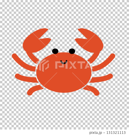 簡單的螃蟹插圖。可愛，流行，插圖，生物，素材，海洋， 131321113