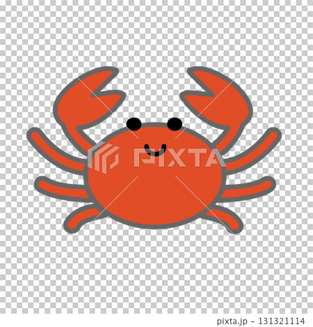 簡單的螃蟹插圖。可愛，流行，插圖，生物，素材，海洋， 131321114