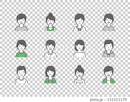 Male and female upper body illustration Male and female upper body illustration 131321179