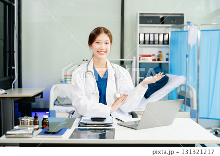 Healthcare professional analyzing for precise diagnostics, showcasing medical expertise and patient care 131321217