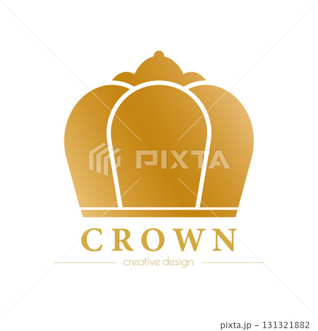 Golden royal crown. A mock-up of a symbol of luxurious imperial power, wealth and luxury. template for logo, brand and corporate design 131321882