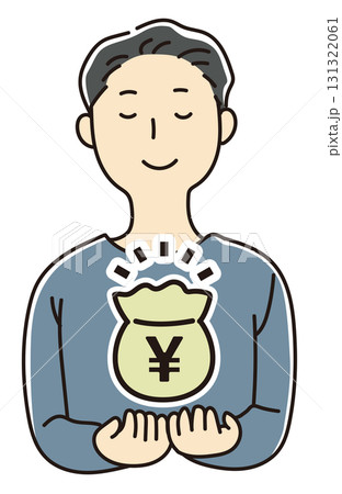 大事そうに資産を抱える男性 131322061