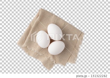Eggs on a cloth on a transparent background (png) Eggs on a cloth on a transparent background (png) 131322282