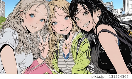 スマホで自撮りしている若い女友達 スマホで自撮りしている若い女友達 131324565