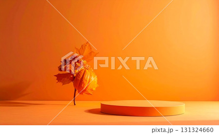 フラットマットなバーントオレンジ背景、柔らかい拡散光 131324660