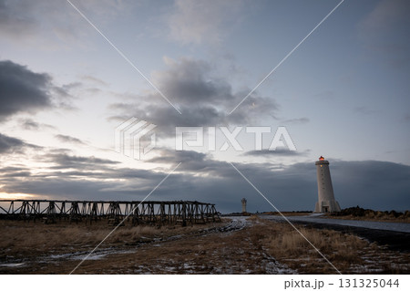 アークラネースの街並みと港　アイスランドの漁村風景 131325044