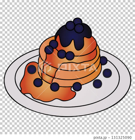 Pancakes with Maple Syrup and Fresh Blueberries Illustration. Classic Breakfast Food Icon. Transparent Background Graphic for Menu and Recipe Pancakes with Maple Syrup and Fresh Blueberries Illustration. Classic Breakfast Food Icon. Transparent Background Graphic for Menu and Recipe 131325090