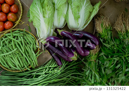 Discover the Fresh Vegetable Bounty from the Vibrant Local Market, Full of Life and Flavor 131325422