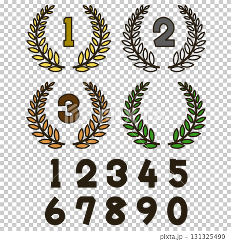 順位がかかれた月桂樹のイラスト 順位がかかれた月桂樹のイラスト 131325490