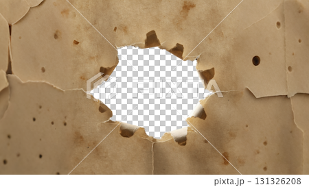 Hole isolate in vintage paper creates a unique abstract background with torn edges. A great place to insert text or an object in the center. Hole isolate in vintage paper creates a unique abstract background with torn edges. A great place to insert text or an object in the center. 131326208