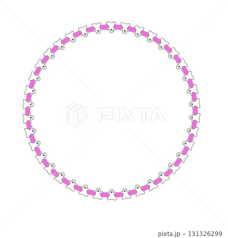 ハロウィンのゴーストの飾り枠イラスト 131326299