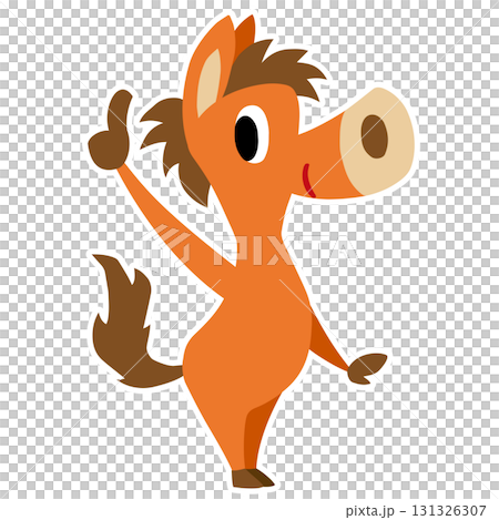 Hand-drawn loose horse character (New Year's, zodiac, horse, index finger) Hand-drawn loose horse character (New Year's, zodiac, horse, index finger) 131326307