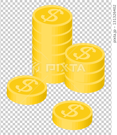 Vector illustration of a pile of coins 131326402