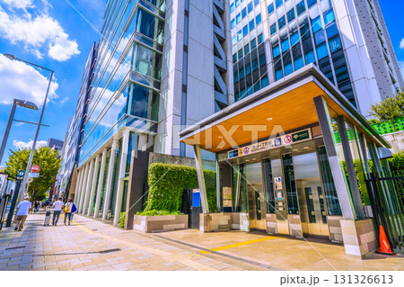 日本の東京都市景観　青山一丁目駅などを望む=24日 131326613