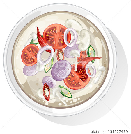 Colorful Thai Soup Vector Illustration Colorful Thai Soup Vector Illustration 131327479