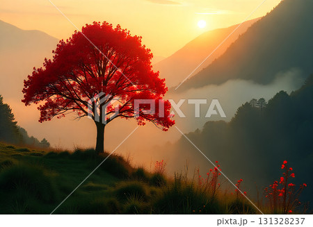 fog in the mountains 131328237