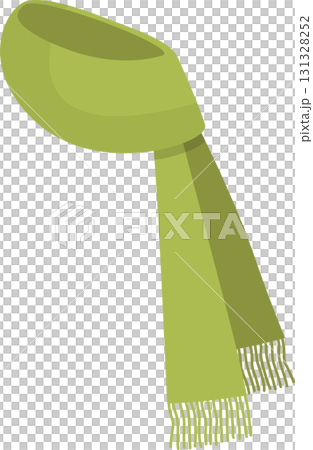 A light green knit scarf with fringe ends, essential for cool weather layering and fashion. 131328252