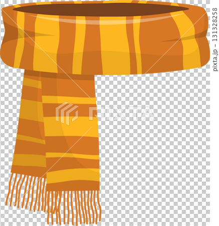 A cozy yellow and brown striped scarf with tassels, perfect for staying warm during chilly days. A cozy yellow and brown striped scarf with tassels, perfect for staying warm during chilly days. 131328258