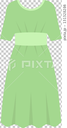 A light green dress with a fitted bodice, short sleeves, and an A-line skirt shape on a black backdrop. A light green dress with a fitted bodice, short sleeves, and an A-line skirt shape on a black backdrop. 131328286