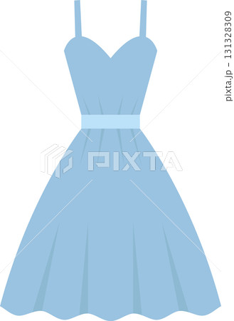 A light blue dress with a sweetheart neckline and shoulder straps, cinched at the waist. A light blue dress with a sweetheart neckline and shoulder straps, cinched at the waist. 131328309