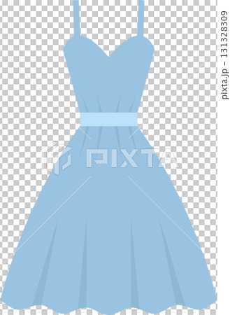 A light blue dress with a sweetheart neckline and shoulder straps, cinched at the waist. A light blue dress with a sweetheart neckline and shoulder straps, cinched at the waist. 131328309