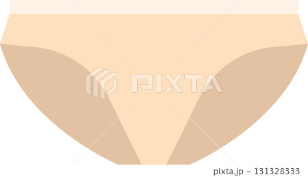 A simple illustration of a pair of women's underpants in a nude tone, on a black background. 131328333