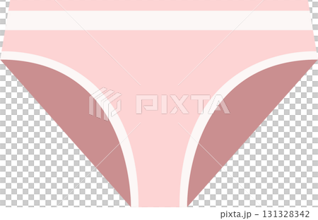 A pink pair of ladies underwear with an elastic waistband. The design is simple and modern. 131328342