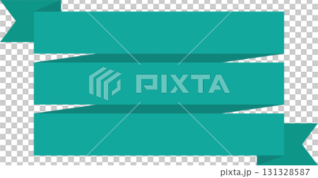 A teal-colored three-layered banner with a retro, vintage-inspired folded ribbon design on black. A teal-colored three-layered banner with a retro, vintage-inspired folded ribbon design on black. 131328587