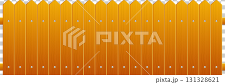 Wooden fence with peaked top and simple construction, commonly found around residential areas. 131328621