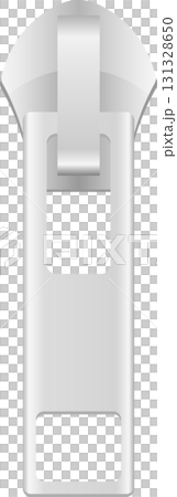 A shiny, metallic zipper pull with a smooth, clean design against a stark black background. A shiny, metallic zipper pull with a smooth, clean design against a stark black background. 131328650