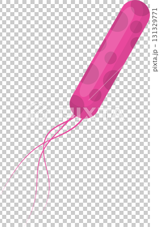 Stylized pink bacterium cell with flagella, showcasing microbial life and microscopic organisms. 131329771