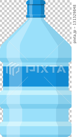 Blue plastic water jug in a cartoon style, typically used in water coolers for offices. 131329848