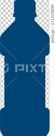 A dark blue silhouette of a large liquid container with a cap, set against a black background. A dark blue silhouette of a large liquid container with a cap, set against a black background. 131329849