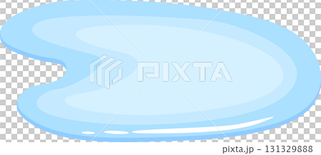 A light blue, amoeba-shaped graphic with a lighter blue center and a thick, darker outline. 131329888