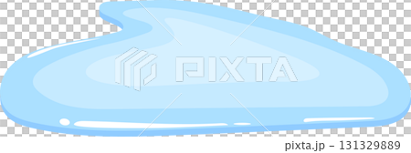 A whimsical, cartoonish blob with a light blue color and soft, rounded edges, against black backdrop. 131329889