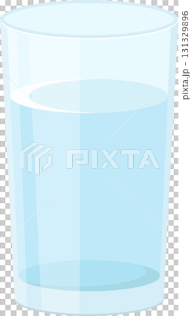 A clear glass filled halfway with a refreshing, transparent liquid, hinting at simple hydration. A clear glass filled halfway with a refreshing, transparent liquid, hinting at simple hydration. 131329896