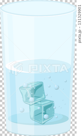 Refreshing hydration: a clear glass of water with ice cubes, bubbles and cool refreshment. Refreshing hydration: a clear glass of water with ice cubes, bubbles and cool refreshment. 131329901