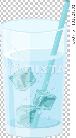 Refreshing glass of water with ice cubes and a straw, perfect for a hot day. Stay hydrated! Refreshing glass of water with ice cubes and a straw, perfect for a hot day. Stay hydrated! 131329902