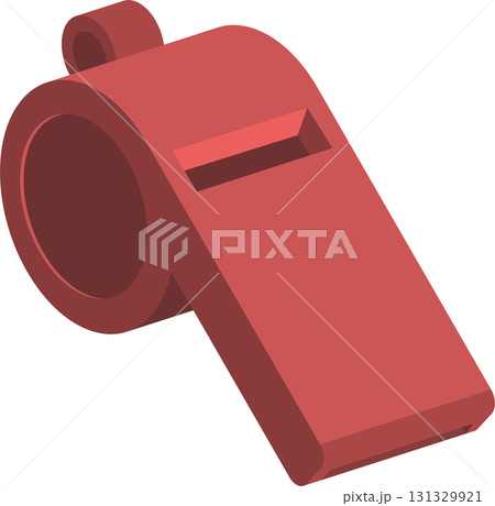 Red whistle isolated against a black background, offering a clear, focused, and detailed image. Red whistle isolated against a black background, offering a clear, focused, and detailed image. 131329921