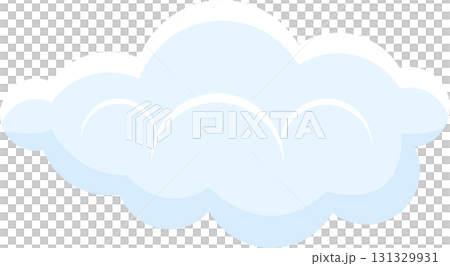 Fluffy, cartoon-style cloud with a light blue gradient and white trim, isolated on black. Fluffy, cartoon-style cloud with a light blue gradient and white trim, isolated on black. 131329931