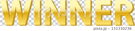 The word "WINNER" is displayed prominently, rendered in a bold, gold, three-dimensional style. The word "WINNER" is displayed prominently, rendered in a bold, gold, three-dimensional style. 131330236