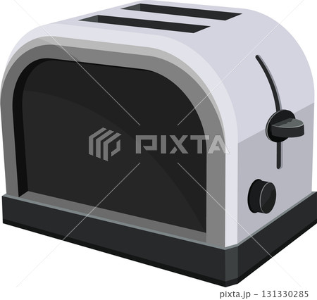 An appliance for making toast, featuring slots at the top and dial for adjusting settings. An appliance for making toast, featuring slots at the top and dial for adjusting settings. 131330285