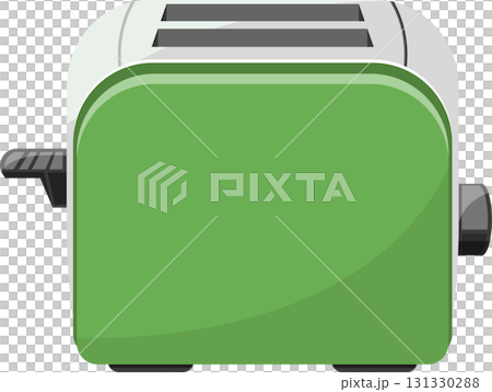 Green Toaster: Preparing your morning toast with this stylish kitchen appliance. 131330288