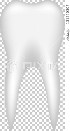 Illustration of a molar tooth against a black background, highlighting dental health and care. 131330307