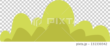 Illustration of a leafy green bush. An outdoor cartoon style green shrub with a simple graphic. 131330342
