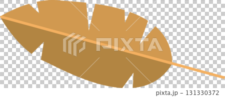 Abstract illustration of a brown stylized leaf with a prominent vein on a black background. Abstract illustration of a brown stylized leaf with a prominent vein on a black background. 131330372