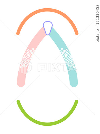 和風の着物の草履・履物のフレーム枠の素材イラスト カラフルなパステル色 白バックベクターpng透明 和風の着物の草履・履物のフレーム枠の素材イラスト カラフルなパステル色 白バックベクターpng透明 131330458