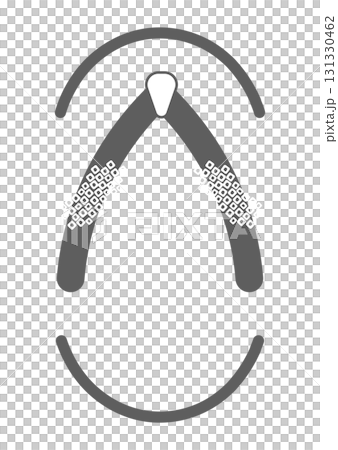 Japanese-style kimono sandals and footwear frame illustration, black and white, gray, white background, vector png transparent 131330462